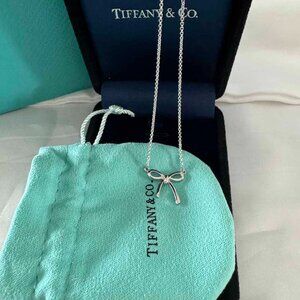 Tiffany Bow Pendant Sterling Silver Necklace
